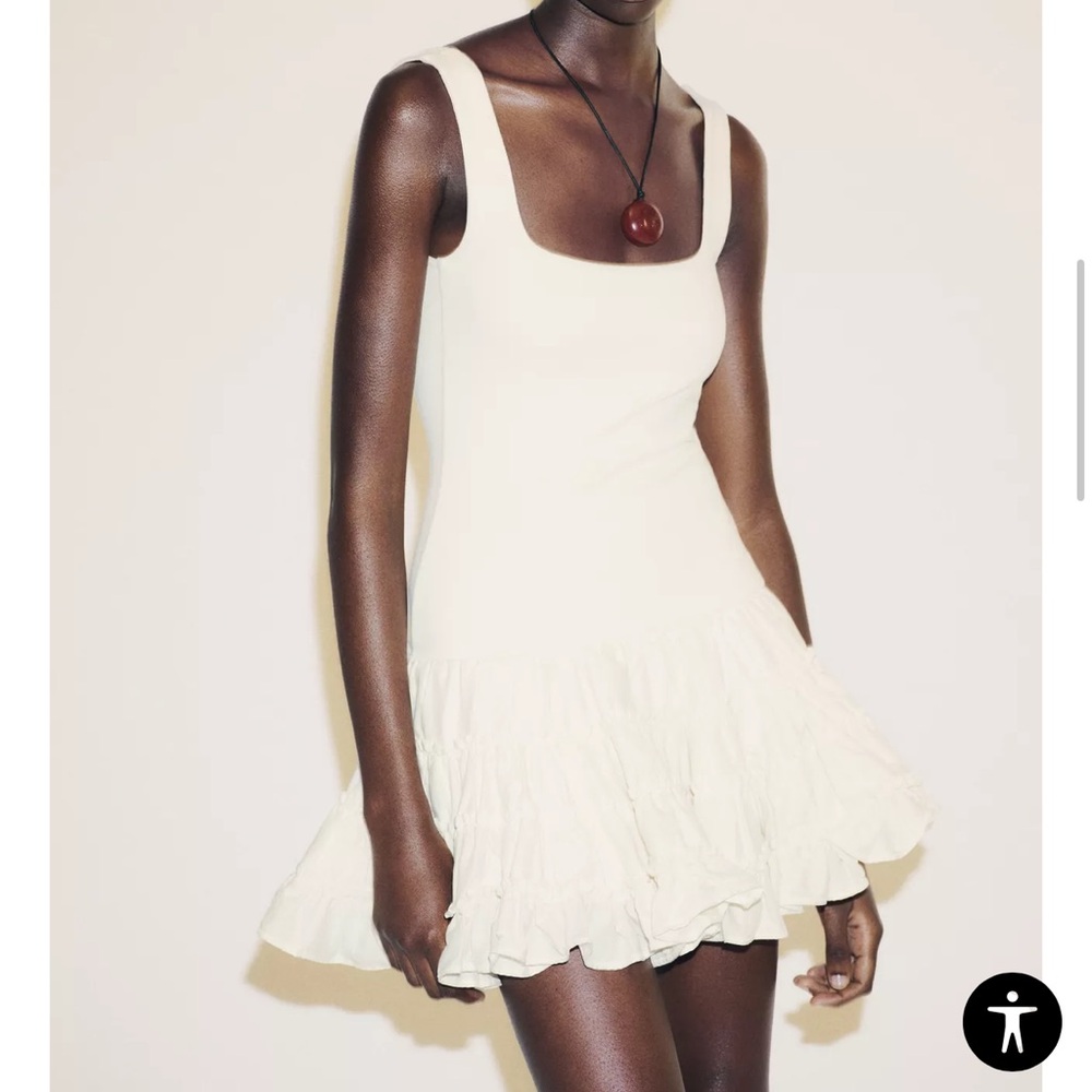 ZARA CONTRASTING VOLUMINOUS DRESS